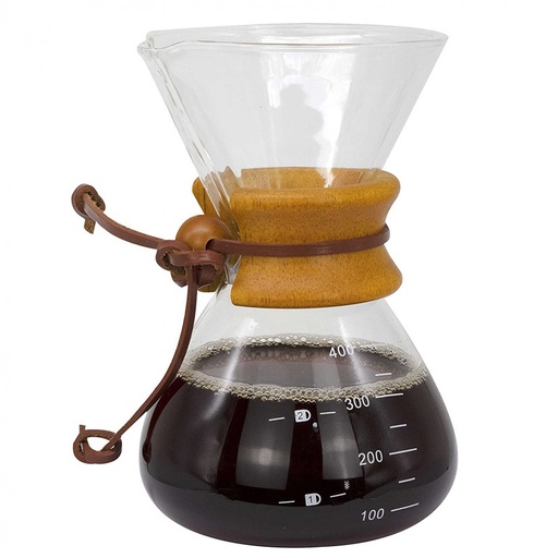 Glass coffee pot 400 ml- wood