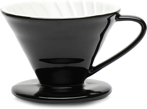 Ceramic coffee filter holder, inside white and outside black