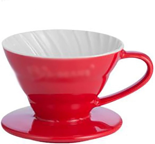 Ceramic coffee filter holder,, inside white and outside red 02
